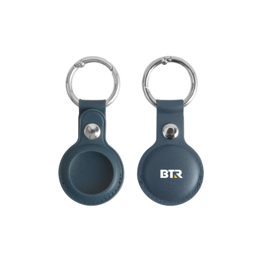 PU Leather Keyring AirTag Holders Dark Blue